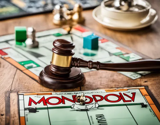 Hitting gavel on a Monopoly board on a wooden table