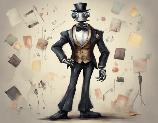 an elegant and polite robot with a bowtie and tuxedo