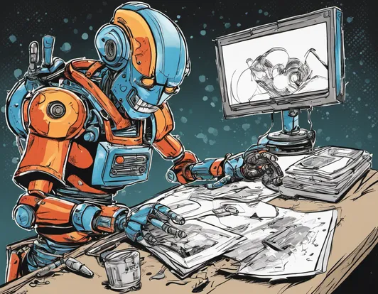 a robot artist drawing a picture