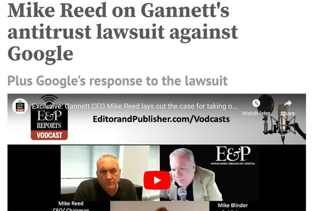 Gannett CEO talks about Google antitrust lawsuit