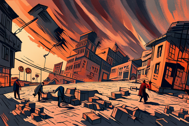 Earthquake by Stable Diffusion