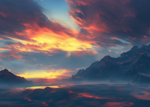 Sunrise by Stable Diffusion