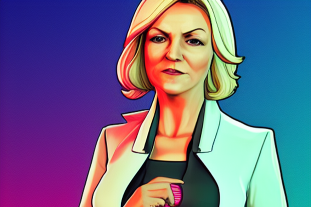 Liz Truss as generated by Stable Diffusion