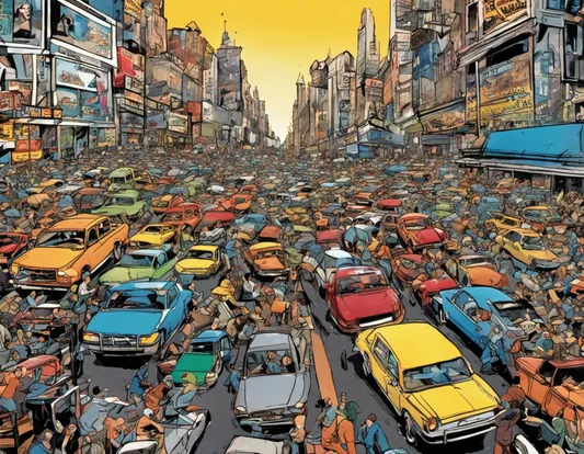 A traffic jam in a big city
