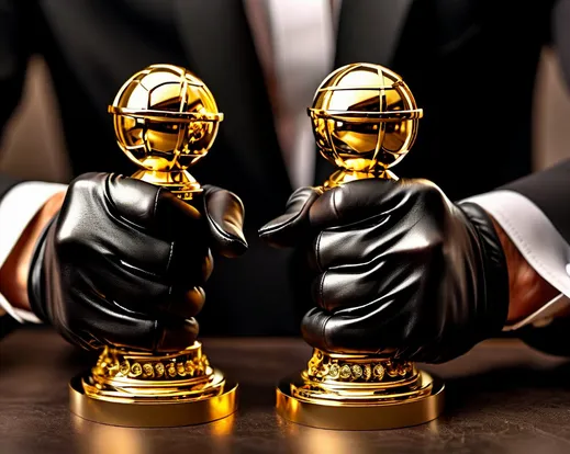 a thief with leather gloves with his hands on golden globes