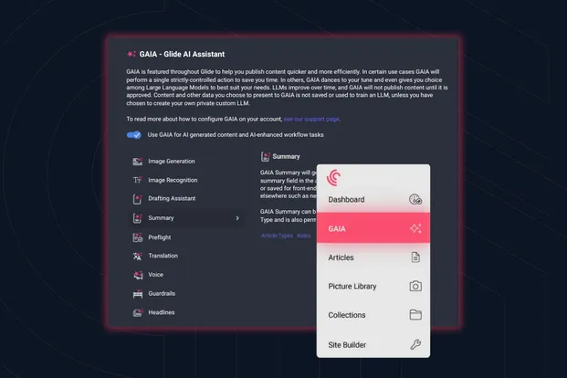 Glide Publishing Platform, Glide CMS, Glide Go, and Glide Nexa are a suite of products which help publishers and media bring audiences and content together.