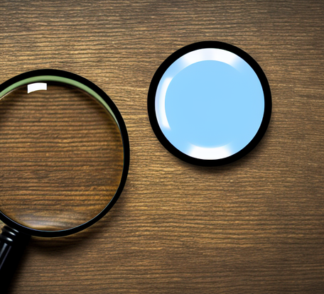 App icon of a magnifying glass created by Stable Diffusion