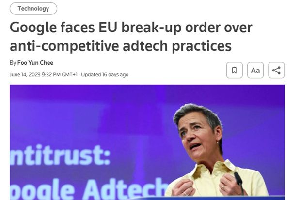 Google faces EU break-up order over anti-competitive adtech practices