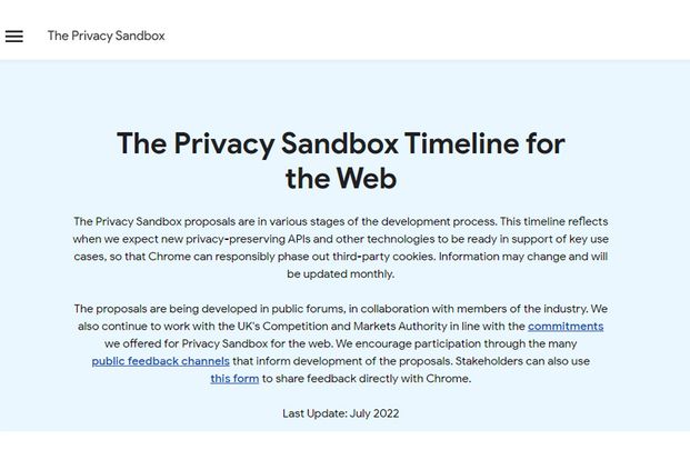 Google Privacy Sandbox timeline