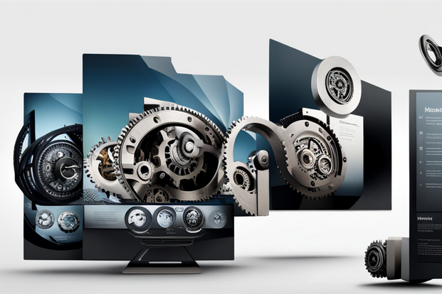 Corporate website with a clockwork mechanism by Stable Diffusion