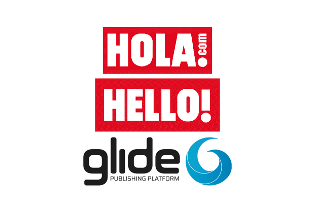 HOLA! and HELLO! and Glide Publishing Platform logos 2022