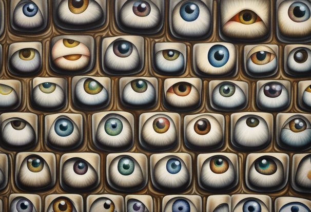 Keyboard keys made of eyes by Stable Diffusion