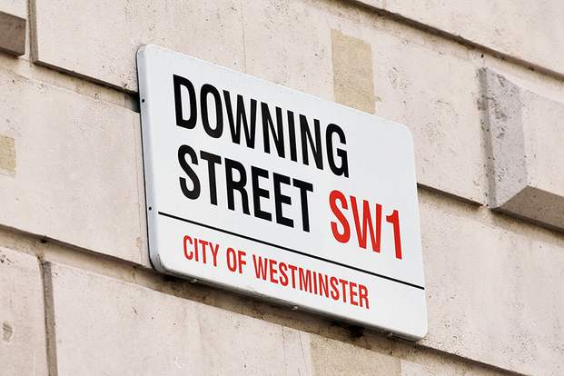 Downing Street sign, city of Westminster