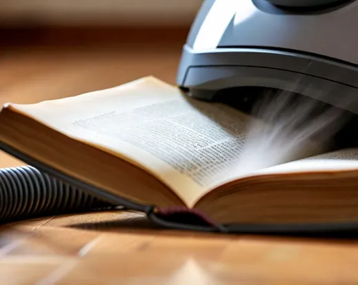 a book being sucked into a vacuum cleaner 