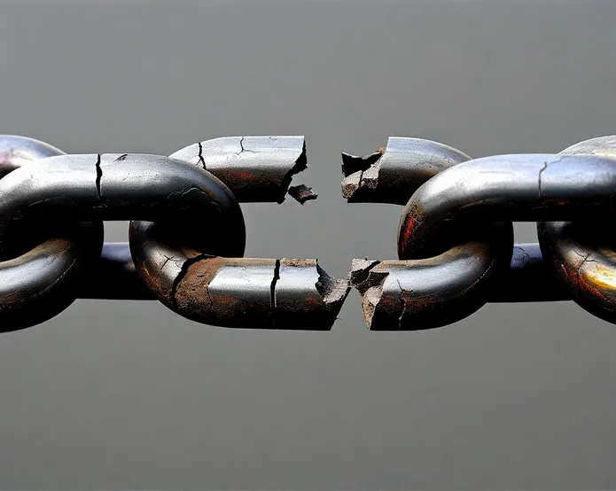 broken chain links